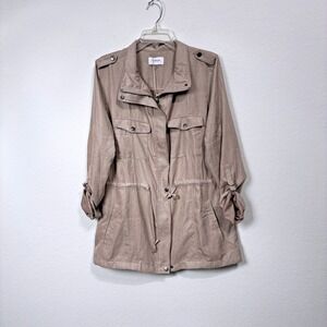 NWT Korye Utility Anorak  Roll Tab Sleeve Jacket Gorpcore Taupe Women L